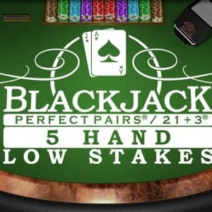 Perfect Pairs 21+3 Blackjack (5 Box) Low Stakes